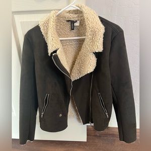 H&M Faux Suede fur lined jacket
